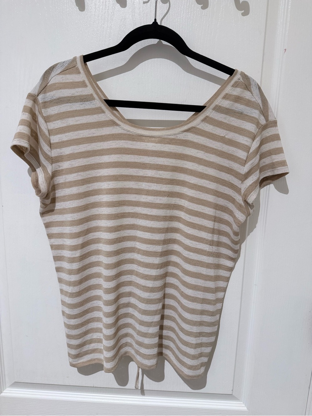 Liverpool Beige and White Striped Short-Sleeve Tee
